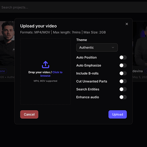 Upload your video. step visual